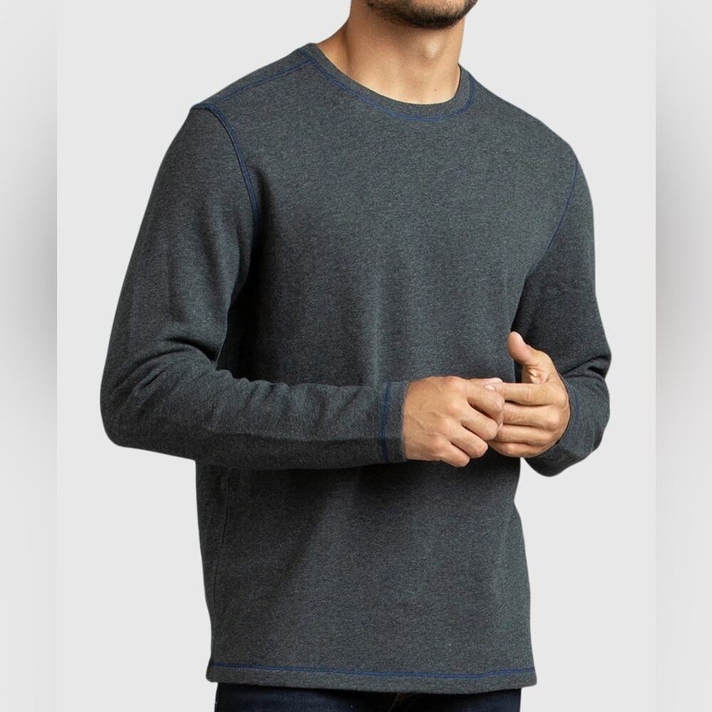 Boston Traders Men’s Large Dark Heather Grey Double Knit Crewneck Sweatshirt